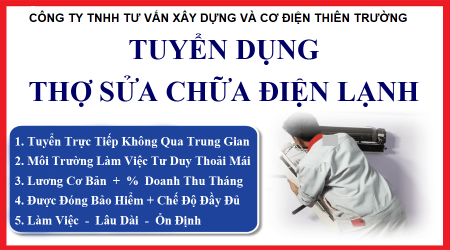Tuyển thợ lắp điều hòa tại Hà Nội